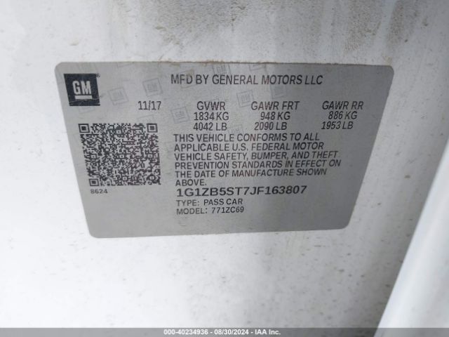 Photo 8 VIN: 1G1ZB5ST7JF163807 - CHEVROLET MALIBU 