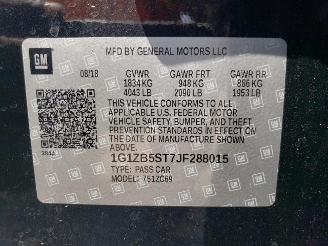 Photo 11 VIN: 1G1ZB5ST7JF288015 - CHEVROLET MALIBU 