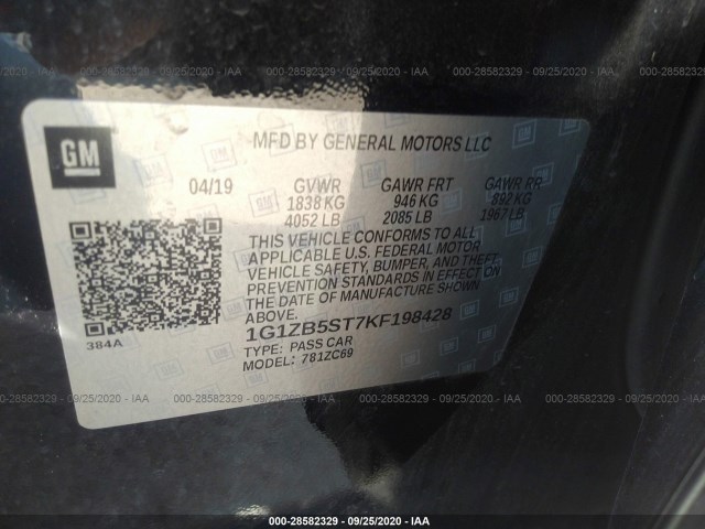 Photo 8 VIN: 1G1ZB5ST7KF198428 - CHEVROLET MALIBU 