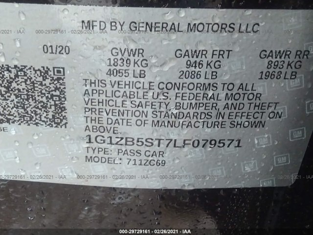 Photo 8 VIN: 1G1ZB5ST7LF079571 - CHEVROLET MALIBU 