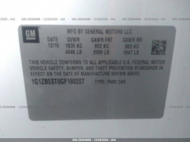 Photo 8 VIN: 1G1ZB5ST8GF188207 - CHEVROLET MALIBU 