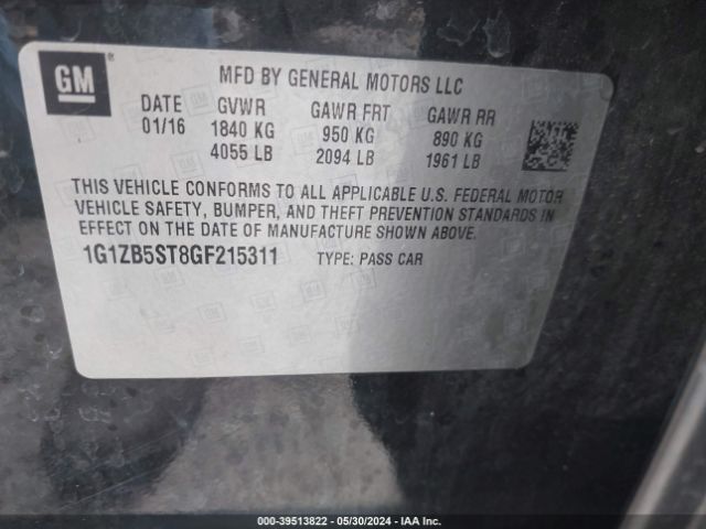 Photo 8 VIN: 1G1ZB5ST8GF215311 - CHEVROLET MALIBU 