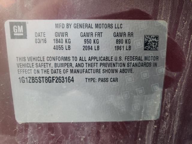 Photo 9 VIN: 1G1ZB5ST8GF263164 - CHEVROLET MALIBU LS 