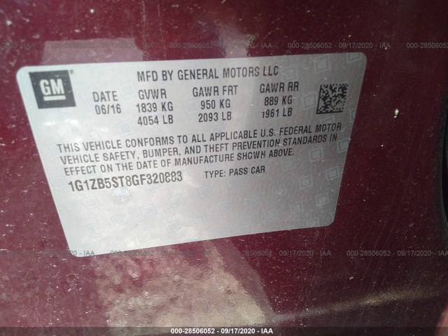 Photo 8 VIN: 1G1ZB5ST8GF320883 - CHEVROLET MALIBU 