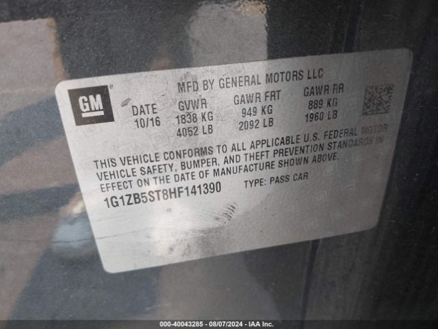 Photo 8 VIN: 1G1ZB5ST8HF141390 - CHEVROLET MALIBU 