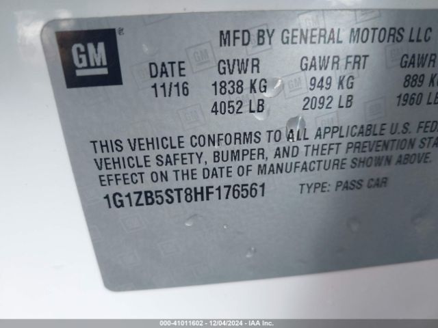 Photo 8 VIN: 1G1ZB5ST8HF176561 - CHEVROLET MALIBU 