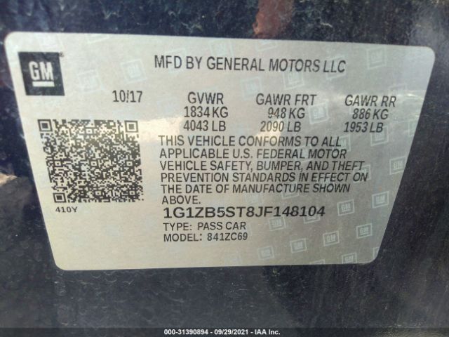 Photo 8 VIN: 1G1ZB5ST8JF148104 - CHEVROLET MALIBU 