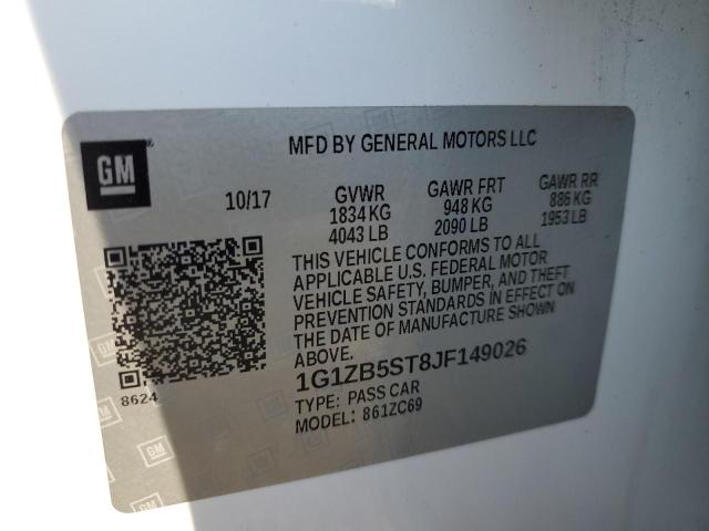 Photo 11 VIN: 1G1ZB5ST8JF149026 - CHEVROLET MALIBU 