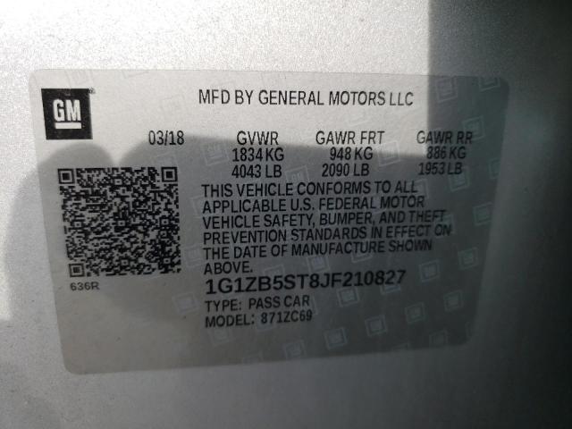 Photo 11 VIN: 1G1ZB5ST8JF210827 - CHEVROLET MALIBU 