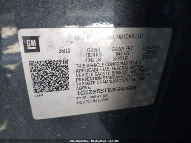 Photo 8 VIN: 1G1ZB5ST8JF247666 - CHEVROLET MALIBU 