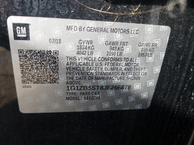 Photo 9 VIN: 1G1ZB5ST8JF266878 - CHEVROLET MALIBU LS 