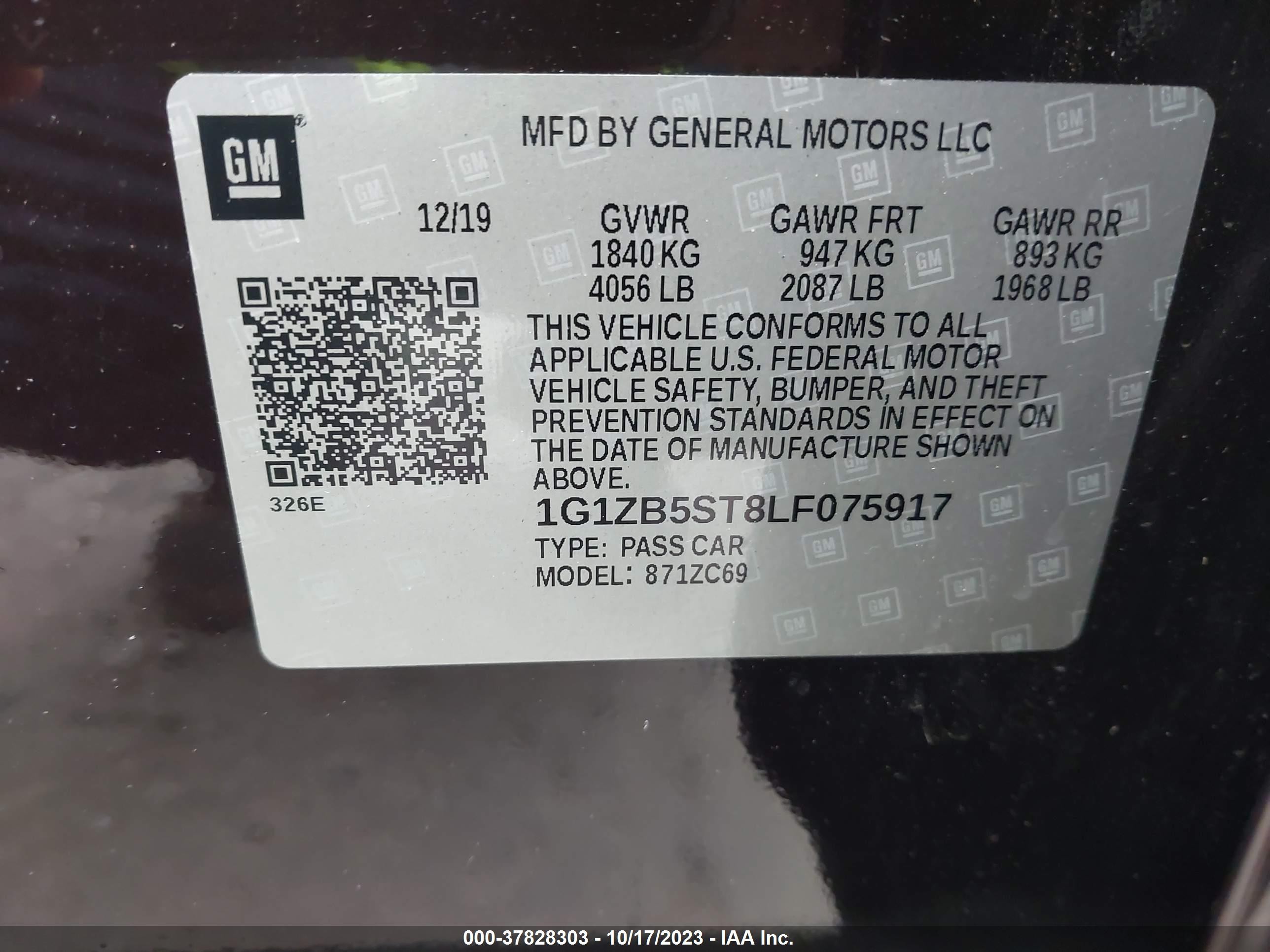 Photo 8 VIN: 1G1ZB5ST8LF075917 - CHEVROLET MALIBU 