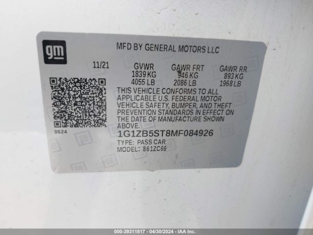 Photo 8 VIN: 1G1ZB5ST8MF084926 - CHEVROLET MALIBU 