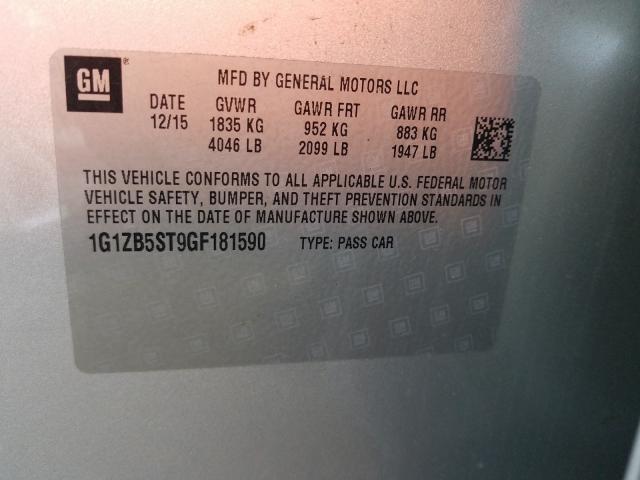 Photo 9 VIN: 1G1ZB5ST9GF181590 - CHEVROLET MALIBU 