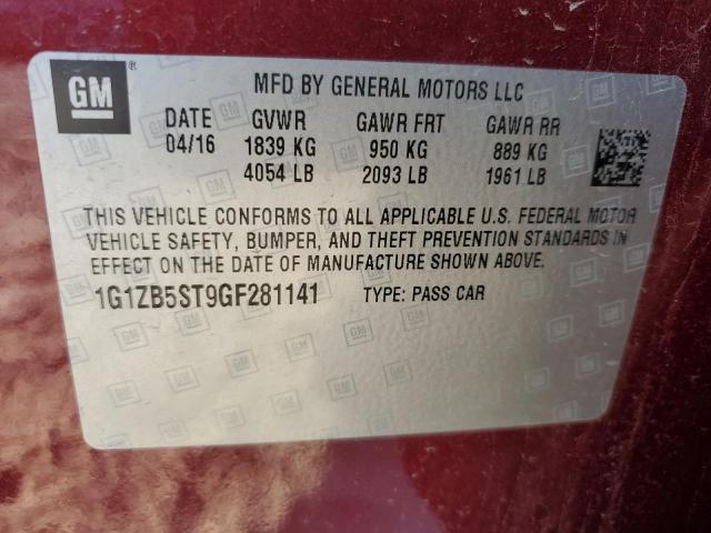 Photo 11 VIN: 1G1ZB5ST9GF281141 - CHEVROLET MALIBU 