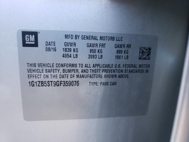 Photo 9 VIN: 1G1ZB5ST9GF359076 - CHEVROLET MALIBU LS 