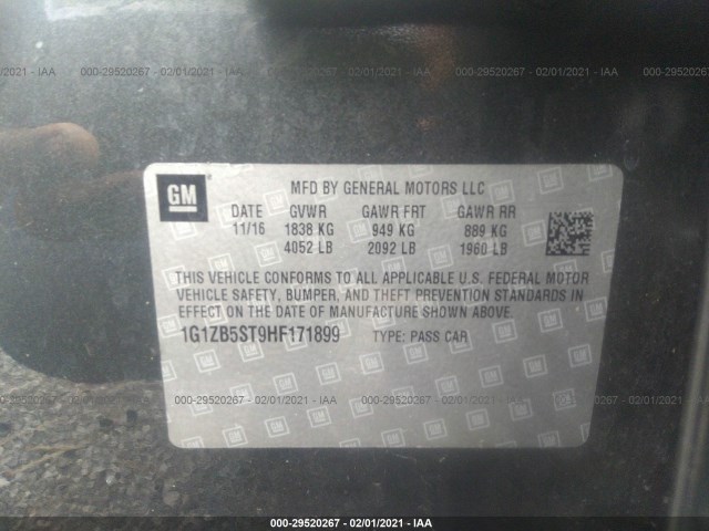 Photo 8 VIN: 1G1ZB5ST9HF171899 - CHEVROLET MALIBU 