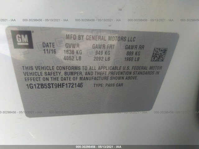 Photo 8 VIN: 1G1ZB5ST9HF172146 - CHEVROLET MALIBU 