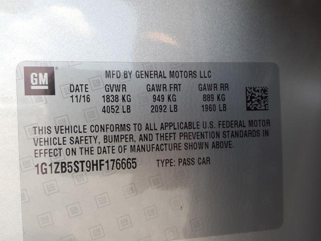 Photo 9 VIN: 1G1ZB5ST9HF176665 - CHEVROLET MALIBU 