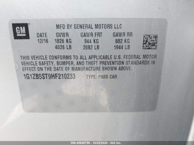 Photo 8 VIN: 1G1ZB5ST9HF210233 - CHEVROLET MALIBU 