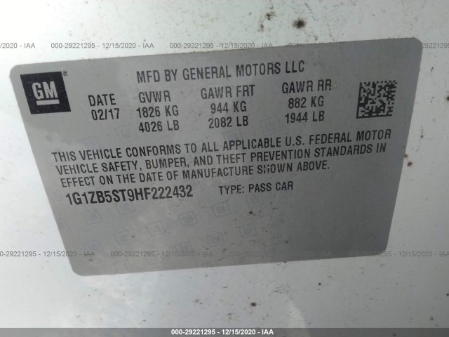 Photo 8 VIN: 1G1ZB5ST9HF222432 - CHEVROLET MALIBU 