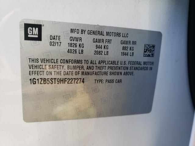 Photo 9 VIN: 1G1ZB5ST9HF227274 - CHEVROLET MALIBU LS 