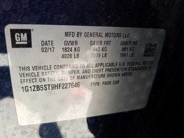 Photo 9 VIN: 1G1ZB5ST9HF227646 - CHEVROLET MALIBU LS 