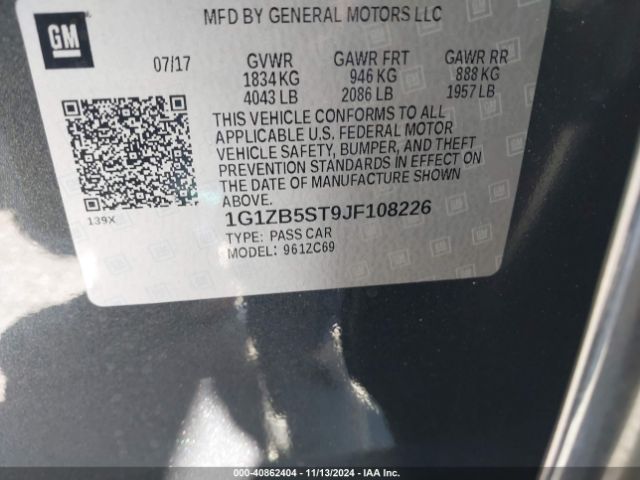 Photo 8 VIN: 1G1ZB5ST9JF108226 - CHEVROLET MALIBU 