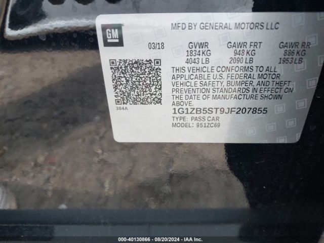 Photo 8 VIN: 1G1ZB5ST9JF207855 - CHEVROLET MALIBU 