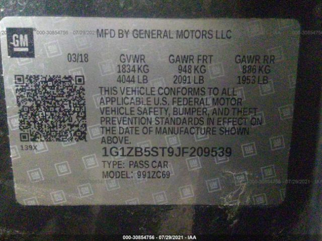 Photo 8 VIN: 1G1ZB5ST9JF209539 - CHEVROLET MALIBU 