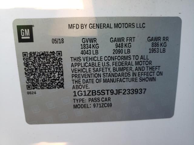 Photo 9 VIN: 1G1ZB5ST9JF233937 - CHEVROLET MALIBU LS 