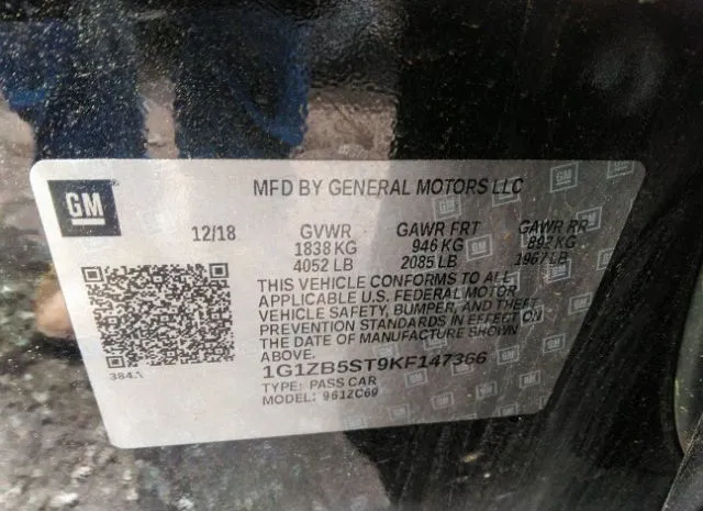 Photo 8 VIN: 1G1ZB5ST9KF147366 - CHEVROLET MALIBU 