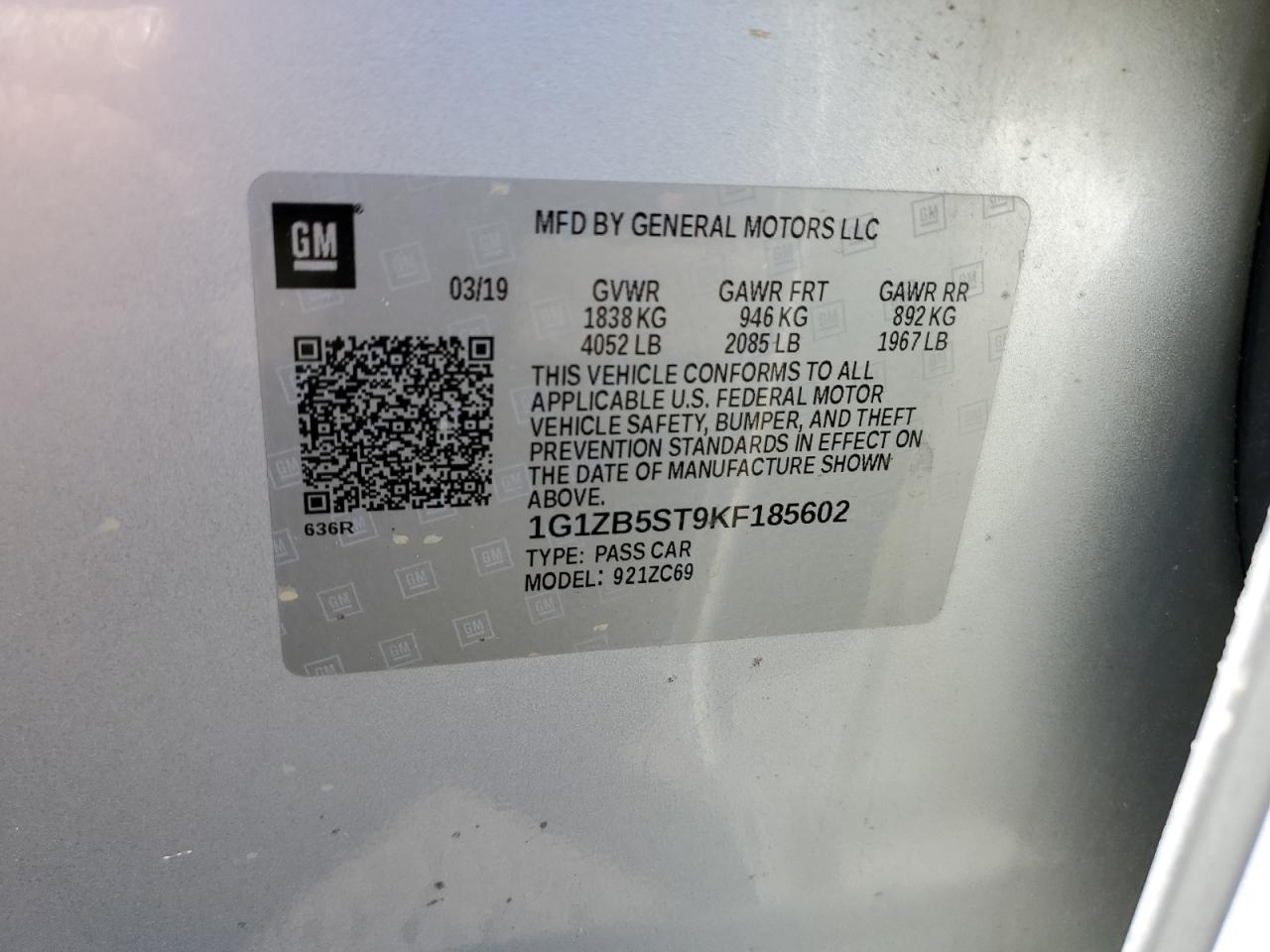 Photo 11 VIN: 1G1ZB5ST9KF185602 - CHEVROLET MALIBU 