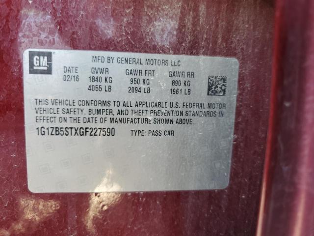 Photo 9 VIN: 1G1ZB5STXGF227590 - CHEVROLET MALIBU 