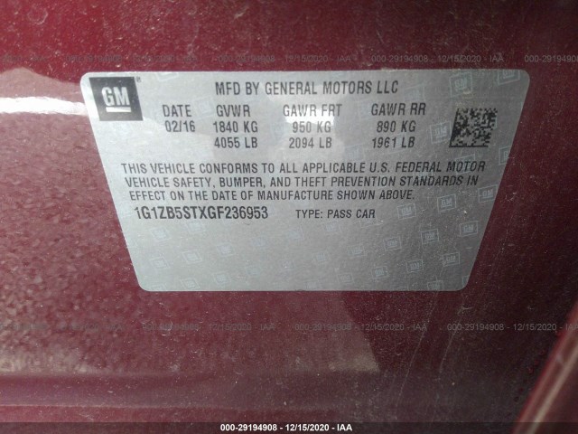 Photo 8 VIN: 1G1ZB5STXGF236953 - CHEVROLET MALIBU 