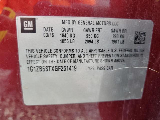 Photo 11 VIN: 1G1ZB5STXGF251419 - CHEVROLET MALIBU LS 