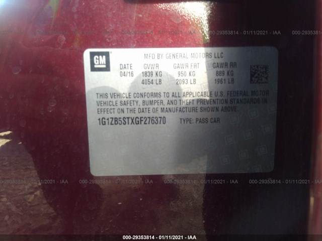 Photo 8 VIN: 1G1ZB5STXGF276370 - CHEVROLET MALIBU 