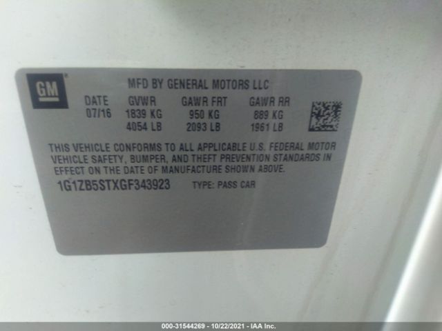 Photo 8 VIN: 1G1ZB5STXGF343923 - CHEVROLET MALIBU 