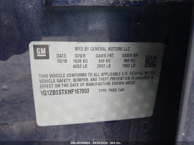 Photo 8 VIN: 1G1ZB5STXHF167893 - CHEVROLET MALIBU 