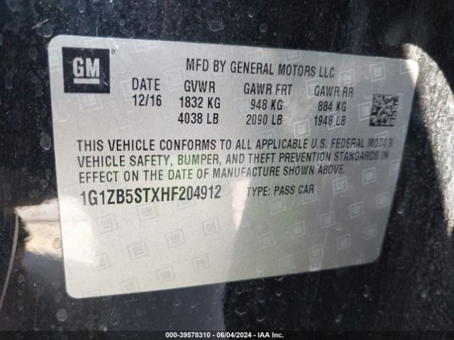 Photo 8 VIN: 1G1ZB5STXHF204912 - CHEVROLET MALIBU 