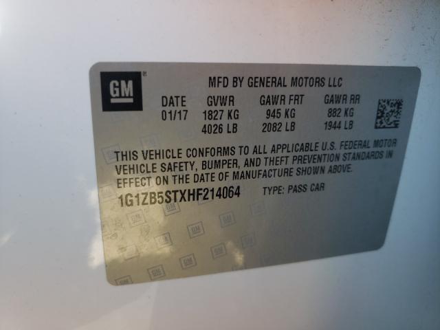 Photo 9 VIN: 1G1ZB5STXHF214064 - CHEVROLET MALIBU LS 