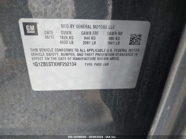 Photo 8 VIN: 1G1ZB5STXHF292134 - CHEVROLET MALIBU 