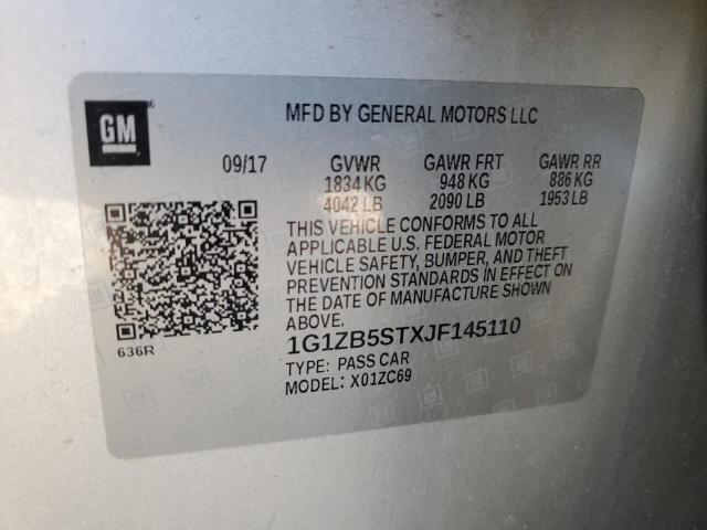 Photo 11 VIN: 1G1ZB5STXJF145110 - CHEVROLET MALIBU LS 