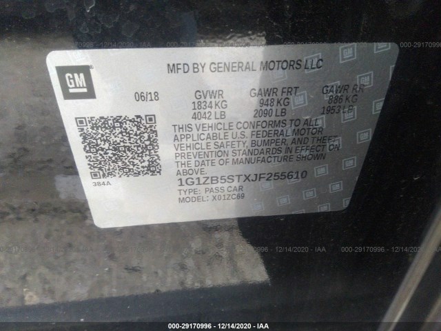 Photo 8 VIN: 1G1ZB5STXJF255610 - CHEVROLET MALIBU 