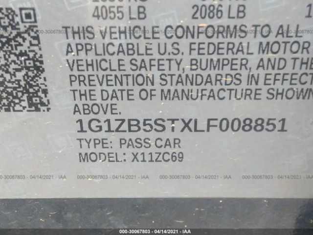 Photo 8 VIN: 1G1ZB5STXLF008851 - CHEVROLET MALIBU 