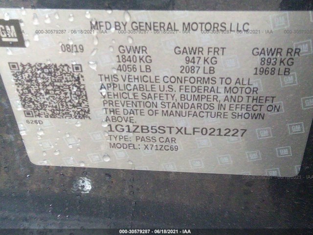 Photo 8 VIN: 1G1ZB5STXLF021227 - CHEVROLET MALIBU 