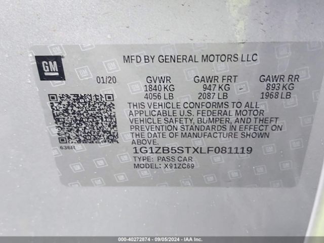 Photo 8 VIN: 1G1ZB5STXLF081119 - CHEVROLET MALIBU 