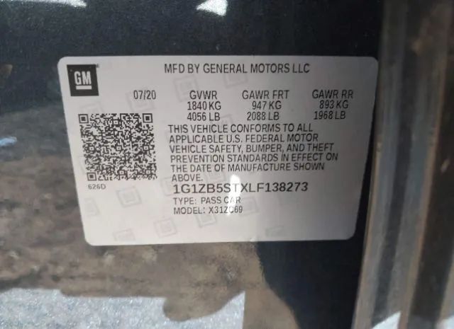 Photo 8 VIN: 1G1ZB5STXLF138273 - CHEVROLET MALIBU 