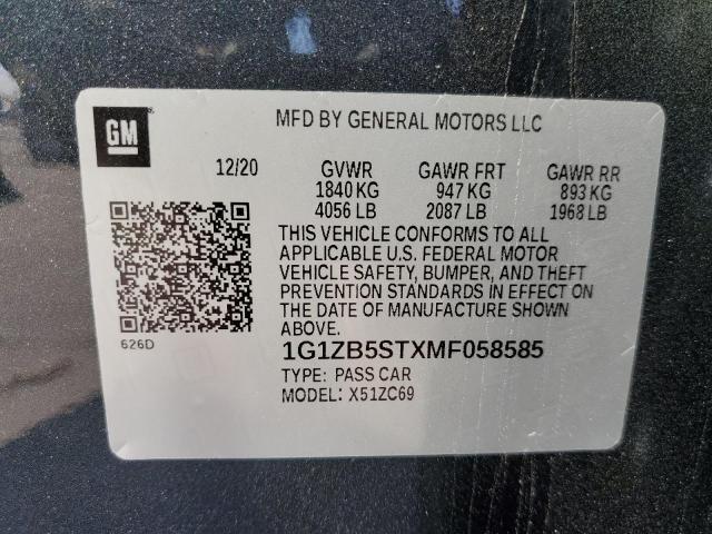 Photo 9 VIN: 1G1ZB5STXMF058585 - CHEVROLET MALIBU LS 