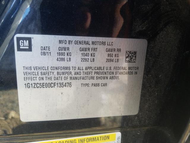 Photo 9 VIN: 1G1ZC5E00CF135476 - CHEVROLET MALIBU 1LT 